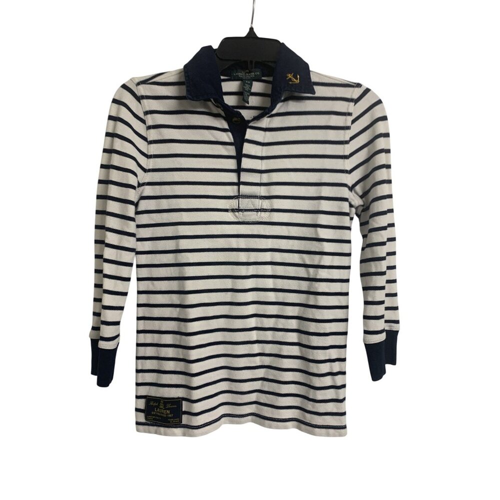 Vintage Lauren Jeans Co. Ralph Lauren Nautical‎ Strip Cotton Shirt Size P/P